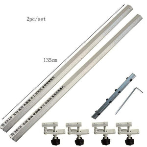 Planet Gates 100007505 2pc-set 135cm Flip Saw Electric Circular Saw Cutting Machine Guide Foot Ruler Guide 3in 1 45 Degrees Chamfer Fixture Angle Cutting Helper Tool