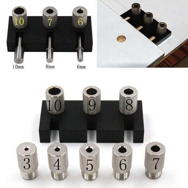 Planet Gates 100007505 3/4/5/6/7/8/9/10mm Doweling Jig Pocket Hole Jig Kit Self-centering Vertical Drilling Guide Woodworking Locator Puncher DIY Tools