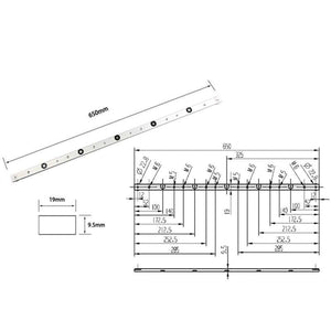 Planet Gates 100007505 300/450/650mm Aluminium Alloy T-tracks Slot Miter Bar Slider Table Saw Miter Gauge Rod Woodworking Tools DIY
