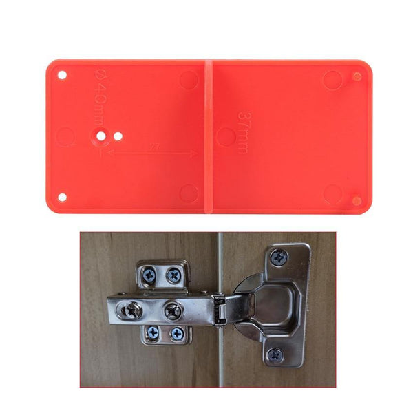 Planet Gates 100007505 35/40mm Hinge Hole Drilling Guide Locator Hole Opener Template Door Cabinets DIY Tools For Woodworking Hand Tools Supplies (Orange)