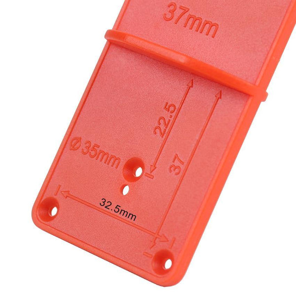 Planet Gates 100007505 35/40mm Hinge Hole Drilling Guide Locator Hole Opener Template Door Cabinets DIY Tools For Woodworking Hand Tools Supplies (Orange)