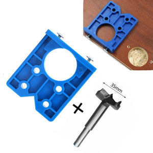 Planet Gates 100007505 35mm Door Cabinets Hole Locator Template Accurate Woodworking Hinge Drilling Guide W/ Hinge Drill DIY Tool