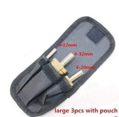 Planet Gates 100007505 3pcs with Pouch Multi-size HSS Steel Titanium Step Drill Bits 3-12/4-12/4-20/4-32mm Step Cone Cutting Tools Steel Wood Metal Drilling