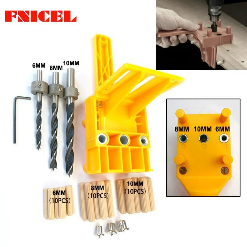 Planet Gates 100007505 41pcs/set Drill Guide Kit Dowel Bit Set Jig 6mm 8mm 10mm E,L,T Joints Alignment Pins Doweling Jig Hole Saw Tools