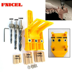 Planet Gates 100007505 41pcs/set Drill Guide Kit Dowel Bit Set Jig 6mm 8mm 10mm E,L,T Joints Alignment Pins Doweling Jig Hole Saw Tools