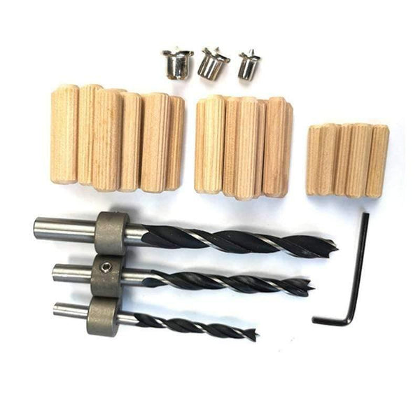 Planet Gates 100007505 41pcs/set Drill Guide Kit Dowel Bit Set Jig 6mm 8mm 10mm E,L,T Joints Alignment Pins Doweling Jig Hole Saw Tools