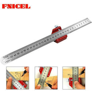 Planet Gates 100007505 45-90 Degree Woodworking Angle Scribe Height Ruler Carpenter Gauge Locator Steel Ruler Adjustable Fixed Block DIY Measuring Tool (Angle Ruler)