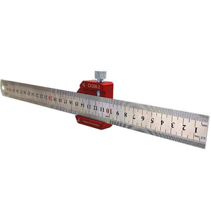 Planet Gates 100007505 45-90 Degree Woodworking Angle Scribe Height Ruler Carpenter Gauge Locator Steel Ruler Adjustable Fixed Block DIY Measuring Tool (Angle Ruler)