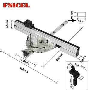 Planet Gates 100007505 450mm Miter Gauge Table Saw/Router Miter Gauge And Aluminium Fence Sawing Assembly Ruler For Saw Table Router Woodworking Tools
