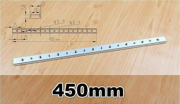 Planet Gates 100007505 450mm with hole Aluminium T Track Slot M6 M8 Slide Slab For T-slot T-track Miter Track Fixture Slot Woodworking Tool Router Table Tools