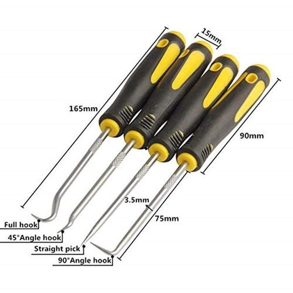 Planet Gates 100007505 4Pcs/Set Durable Car Hook Oil Seal O-Ring Seal Remover Pick Set Craft Hand Tools