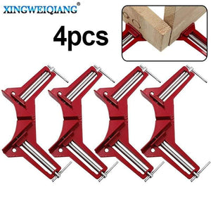 Planet Gates 100007505 4pcs/Style 90 Degrees Angle Clamp Right Angle Woodworking Frame Clamp DIY Glass (red)