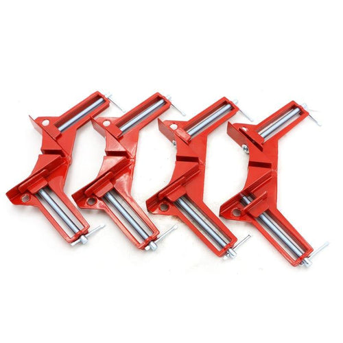 Planet Gates 100007505 4pcs/Style 90 Degrees Angle Clamp Right Angle Woodworking Frame Clamp DIY Glass (red)