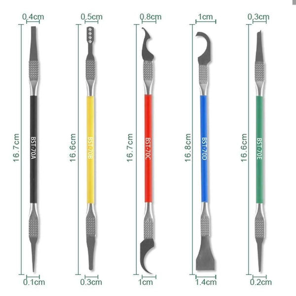 Planet Gates 100007505 5 In 1 IC Chip Repair Thin Blade CPU NAND Remover BGA Maintenance Knife Remove Glue Disassemble Phone PC Rework Processor Tools