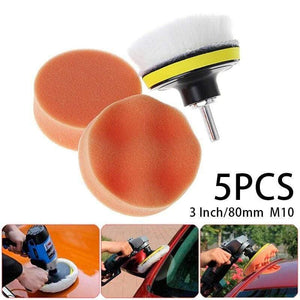 Planet Gates 100007505 5Pcs Buffing Pad Set Thread 3 Inch Auto Car Polishing Pad Kit For Car Polisher + Drill Adaptor M10 Power Tools Accessories