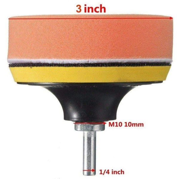 Planet Gates 100007505 5Pcs Buffing Pad Set Thread 3 Inch Auto Car Polishing Pad Kit For Car Polisher + Drill Adaptor M10 Power Tools Accessories