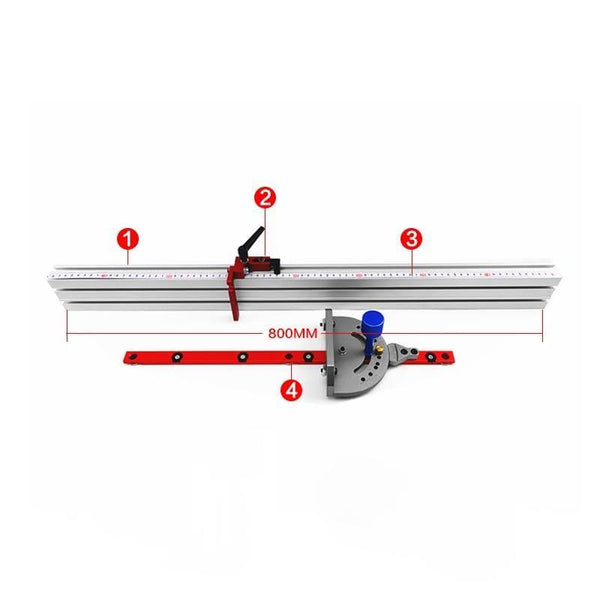 Planet Gates 100007505 800mm Miter Gauge Woodworking Tool With Track Stop Angle Miter Gauge Guide Engraving Machine Router Table Saw DIY Tools