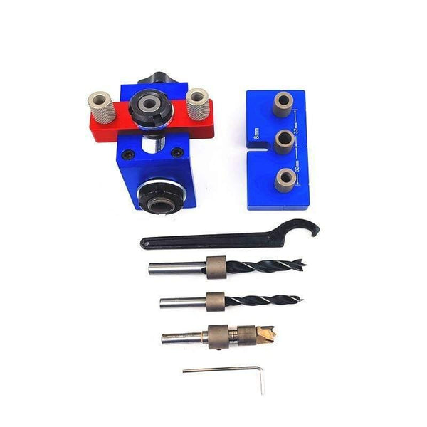 Planet Gates 100007505 ABC Pocket Hole Jig Kit Doweling Jig Wood Vertical Drilling Detachable Locator For Furniture Connecting Hole Puncher Carpentry Tools