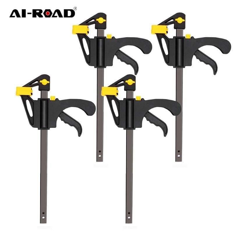 Planet Gates 100007505 AI-ROAD 2/3/4/5/8Pcs New Woodworking Clamp Bar F Clip 4 Inch Hard Grip Quick Ratchet Wood Working DIY Tool Carpenter Set