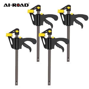 Planet Gates 100007505 AI-ROAD 2/3/4/5/8Pcs New Woodworking Clamp Bar F Clip 4 Inch Hard Grip Quick Ratchet Wood Working DIY Tool Carpenter Set