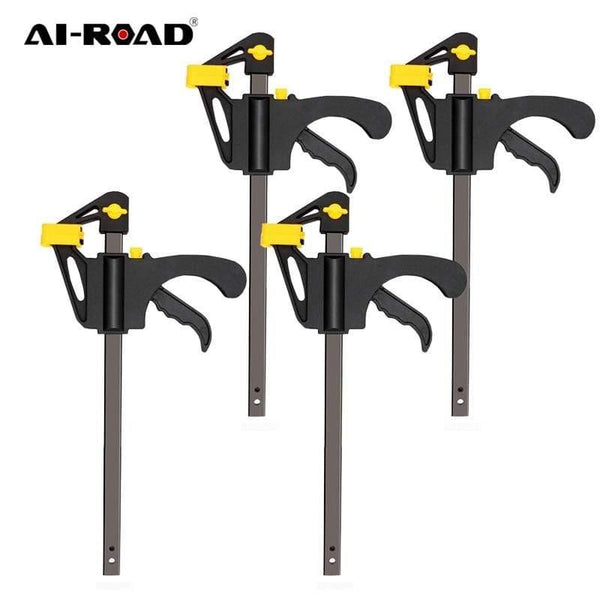 Planet Gates 100007505 AI-ROAD 2/3/4/5/8Pcs New Woodworking Clamp Bar F Clip 4 Inch Hard Grip Quick Ratchet Wood Working DIY Tool Carpenter Set