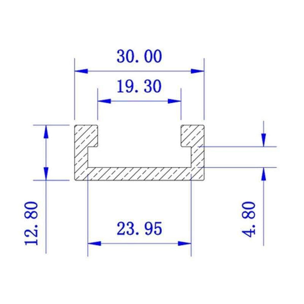 Planet Gates 100007505 Blue 300-1000mm T-slot T-track Miter Track Jig Fixture Slot 30x12.8mm For Table Saw Router Table Woodworking Tool New