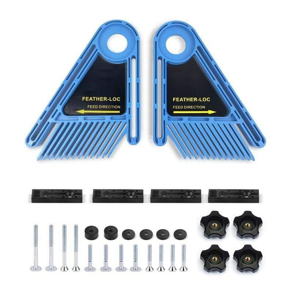 Planet Gates 100007505 Blue Multi-purpose Feather Loc Board Set Woodworking Engraving Machine Double Featherboards Miter Gauge Slot Woodwork DIY Tools