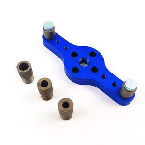 Planet Gates 100007505 Blue Set Vertical Pocket Hole Jig 6/8/10mm Woodworking Dowelling Self Centering Drill Guide Kit Wood Drilling Locator  Hole Puncher