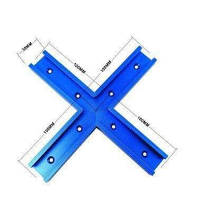 Planet Gates 100007505 Blue Woodworking T Slot Cross Connector Guide Rail Track Intersection Parts Woodworking Workbench Tools