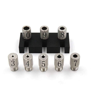 Planet Gates 100007505 C 3/4/5/6/7/8/9/10mm Doweling Jig Pocket Hole Jig Kit Self-centering Vertical Drilling Guide Woodworking Locator Puncher DIY Tools