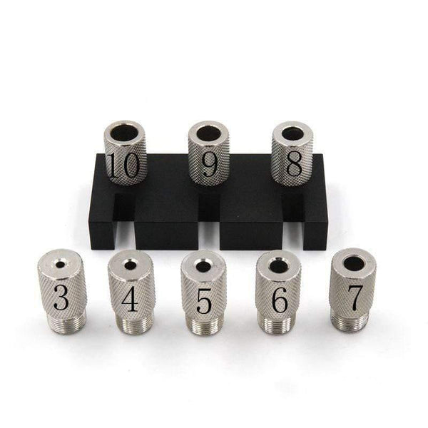 Planet Gates 100007505 C 3/4/5/6/7/8/9/10mm Doweling Jig Pocket Hole Jig Kit Self-centering Vertical Drilling Guide Woodworking Locator Puncher DIY Tools