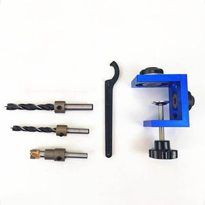 Planet Gates 100007505 C Pocket Hole Jig Kit Doweling Jig Wood Vertical Drilling Detachable Locator For Furniture Connecting Hole Puncher Carpentry Tools