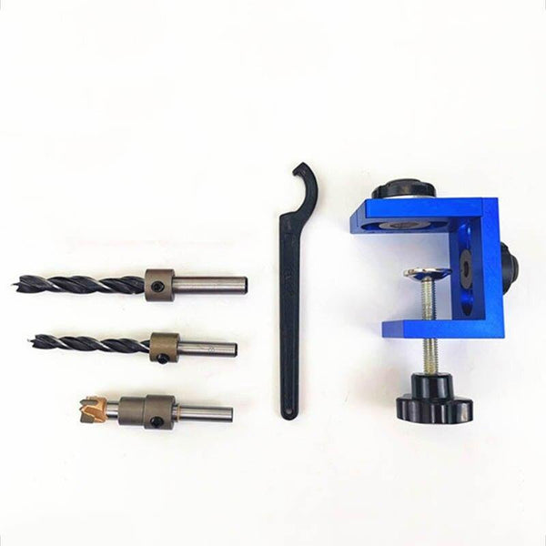 Planet Gates 100007505 C Pocket Hole Jig Kit Doweling Jig Wood Vertical Drilling Detachable Locator For Furniture Connecting Hole Puncher Carpentry Tools