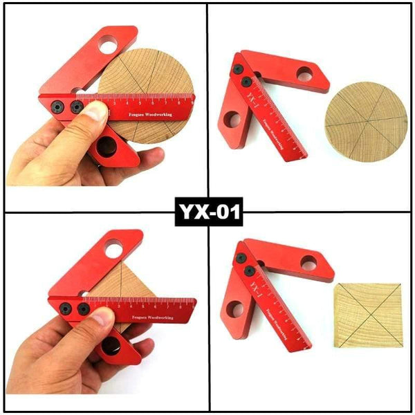 Planet Gates 100007505 Center Finder Woodworking Center Scriber Square Center Scribe 45/90 Degree Right Angle Line Gauge Carpenter Ruler Measuring Tool