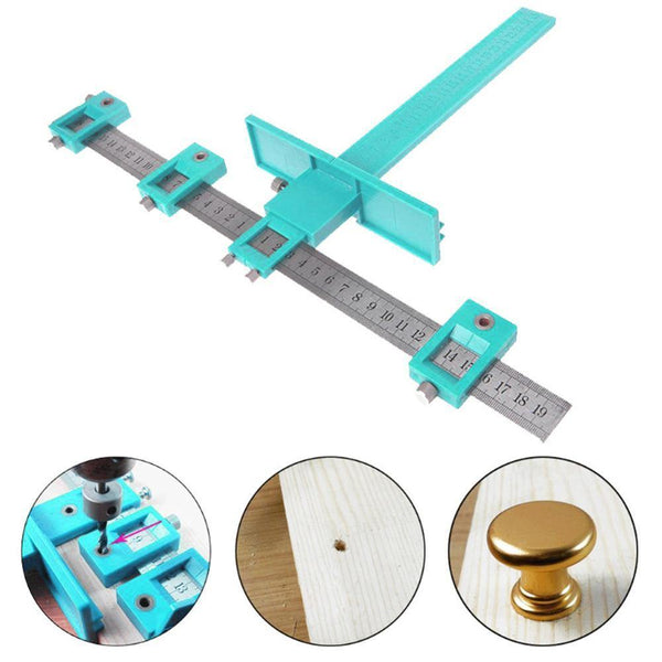 Planet Gates 100007505 Detachable Hole Punch Locator Jig Tool Drill Guide Sleeve For Drawer Cabinet Hardware Dowel Wood Drilling Hole Punching Ruler