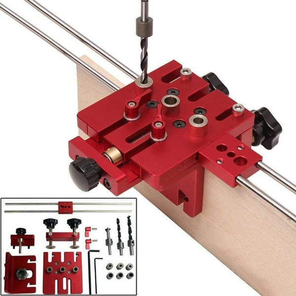 Planet Gates 100007505 Doweling Jig Woodworking 3 In 1 Hole Drill Punch Positioner Guide Locator For Furniture Fast Connecting Woodworking DIY Tools
