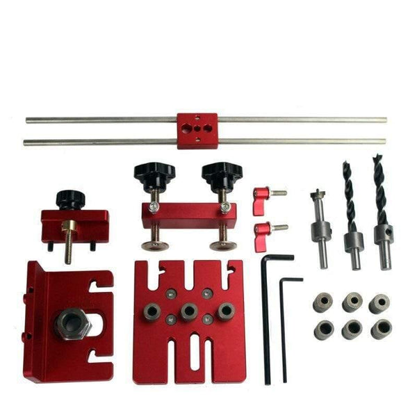 Planet Gates 100007505 Doweling Jig Woodworking 3 In 1 Hole Drill Punch Positioner Guide Locator Pocket Hole Jig Joinery Kit Wood Working DIY Tools