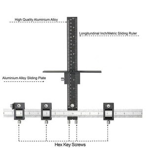 Planet Gates 100007505 Furniture Adjustable Drilling Dowelling Hole Saw Locator Woodworking Joinery Hand Tool Multi-function Drill Punch Locator