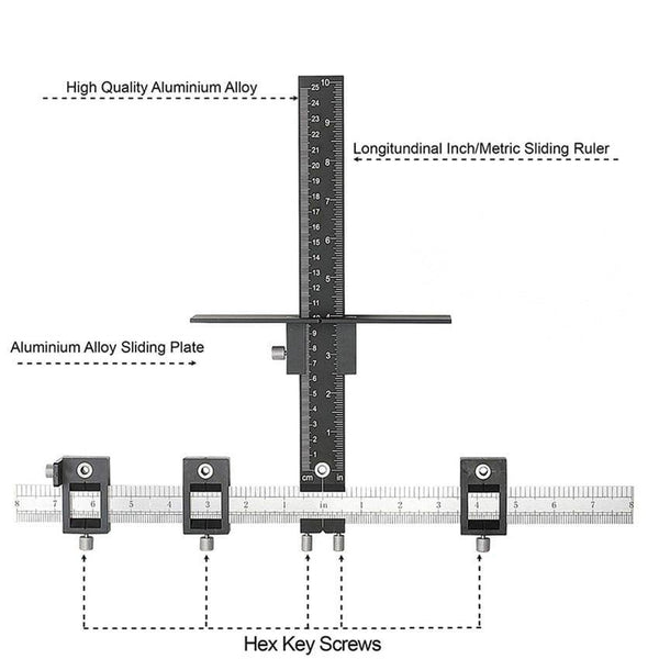 Planet Gates 100007505 Furniture Adjustable Drilling Dowelling Hole Saw Locator Woodworking Joinery Hand Tool Multi-function Drill Punch Locator