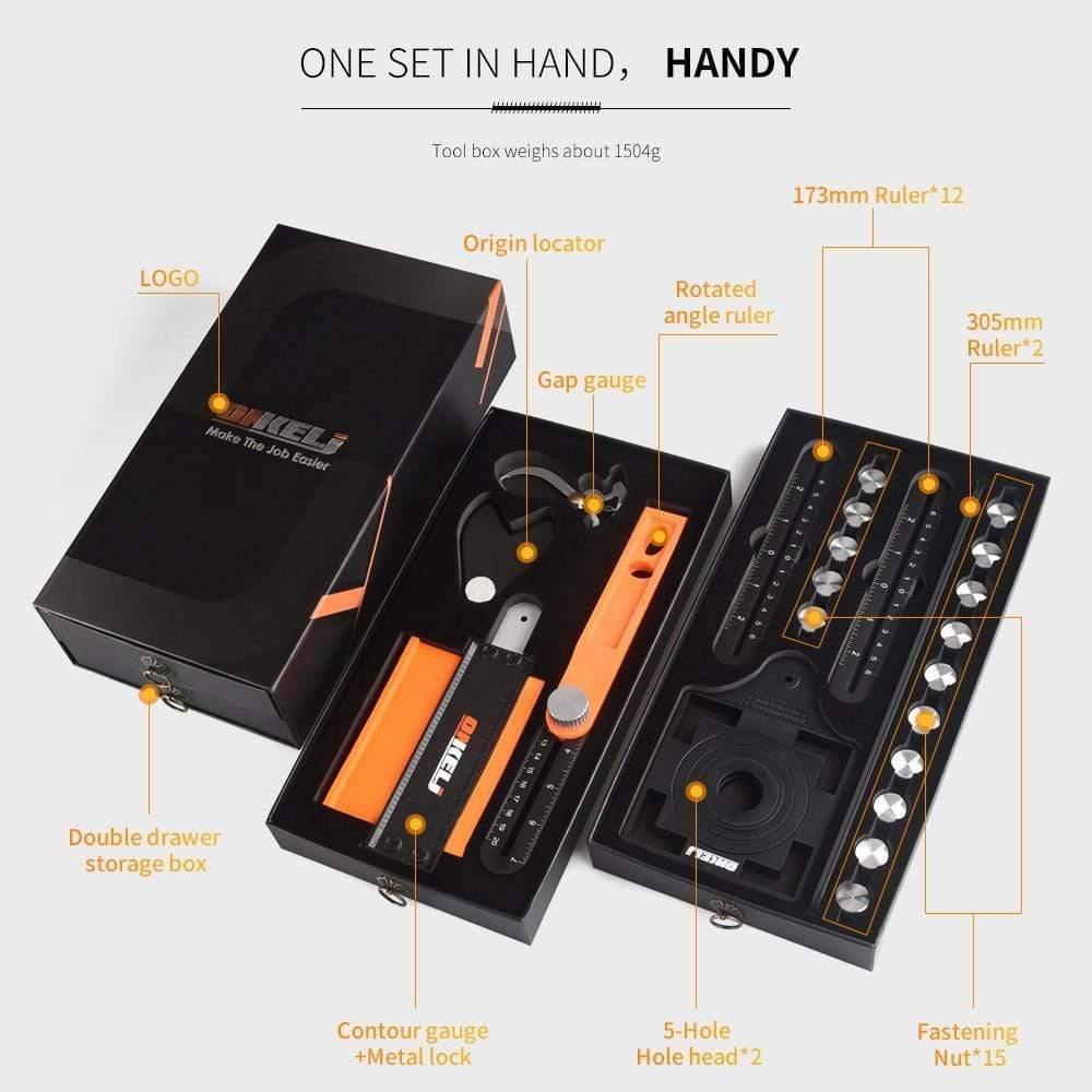 Planet Gates 100007505 Multi Project DIY Tool Kit Contour Gauge Duplicator Angle Measuring Ruler Sliding 4-6-12 Fold T-Bevel Square