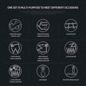 Planet Gates 100007505 Multi Project DIY Tool Kit Contour Gauge Duplicator Angle Measuring Ruler Sliding 4-6-12 Fold T-Bevel Square