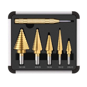 Planet Gates 100007505 Multi-size HSS Steel Titanium Step Drill Bits 3-12/4-12/4-20/4-32mm Step Cone Cutting Tools Steel Wood Metal Drilling