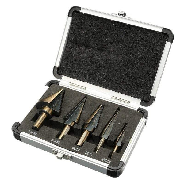 Planet Gates 100007505 Multi-size HSS Steel Titanium Step Drill Bits 3-12/4-12/4-20/4-32mm Step Cone Cutting Tools Steel Wood Metal Drilling