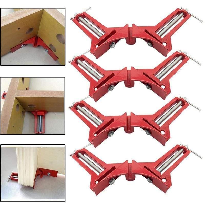 Planet Gates 100007505 Multifunction 4inch 90 Degree Right Angle Clip Picture Frame Corner Clamp 100mm Mitre Clamps Corner Holder Woodworking Hand Tool (Red)