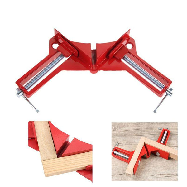 Planet Gates 100007505 Multifunction 4inch 90 Degree Right Angle Clip Picture Frame Corner Clamp 100mm Mitre Clamps Corner Holder Woodworking Hand Tool (Red)