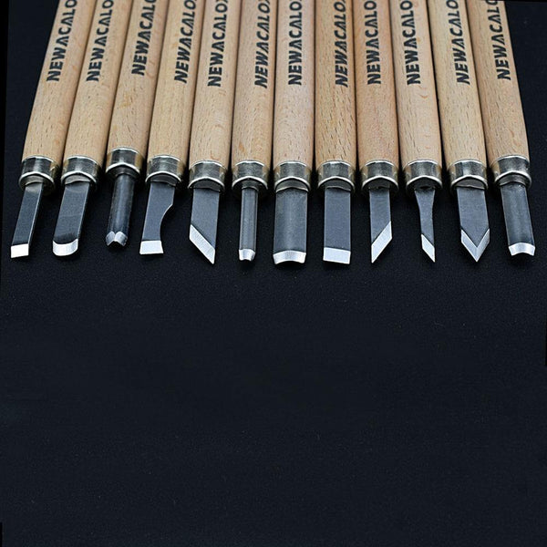 Planet Gates 100007505 NEWACALOX 12pcs Woodcut Knife Scorper Wood Carving Tool Woodworking Hobby Arts Craft Nicking Cutter Graver Scalpel Multi DIY Pen