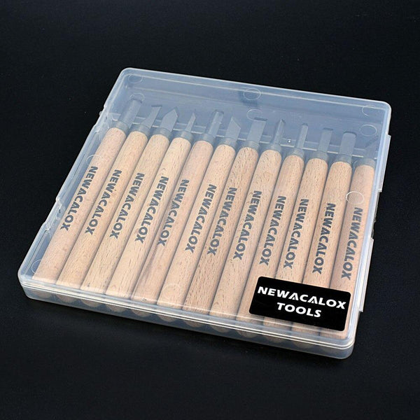 Planet Gates 100007505 NEWACALOX 12pcs Woodcut Knife Scorper Wood Carving Tool Woodworking Hobby Arts Craft Nicking Cutter Graver Scalpel Multi DIY Pen