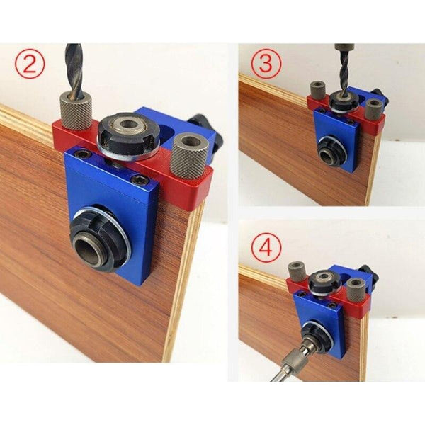 Planet Gates 100007505 Pocket Hole Jig Kit Doweling Jig Wood Vertical Drilling Detachable Locator For Furniture Connecting Hole Puncher Carpentry Tools