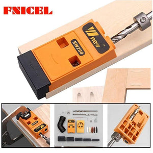 Planet Gates 100007505 Pocket Hole Jig Kit System Woodworking Inclined Hole Locator Puncher Locator W/ Step Drill Bit & Accessories