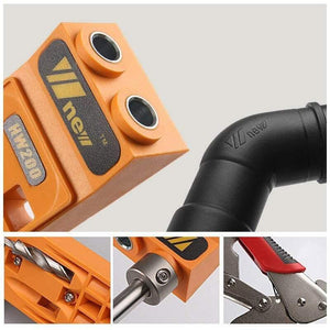 Planet Gates 100007505 Pocket Hole Jig Kit System Woodworking Inclined Hole Locator Puncher Locator W/ Step Drill Bit & Accessories